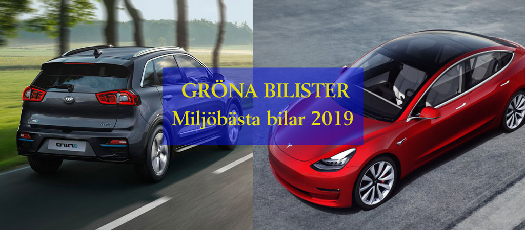 Kia e-Niro och Tesla Model 3 är Miljöbästa Bilar 2019