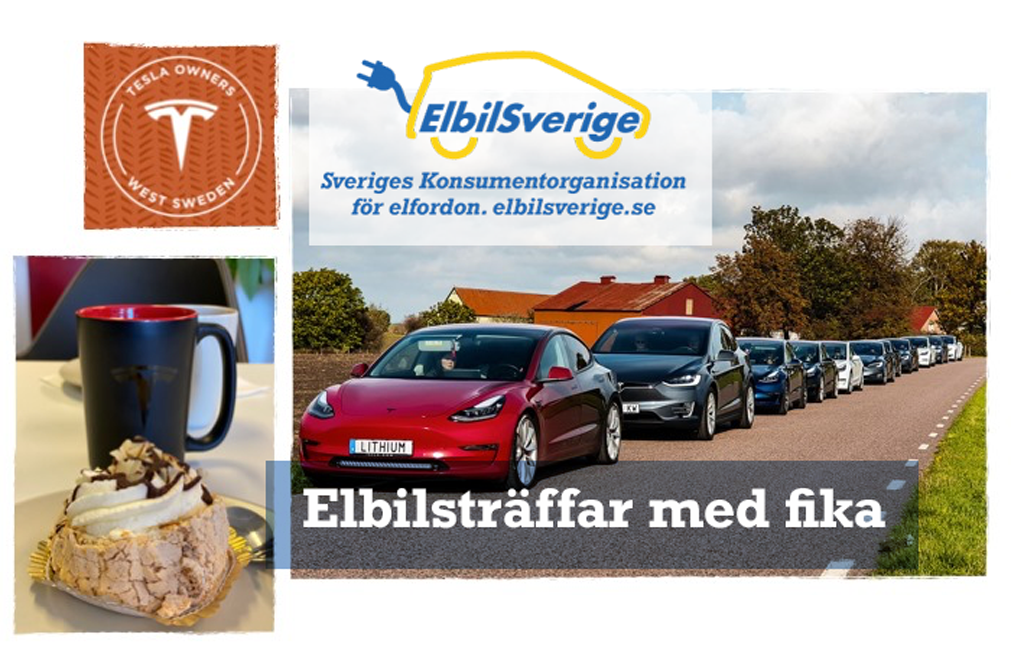 Elbilsträffar med Fika Elbil Sverige/Tesla West Sweden