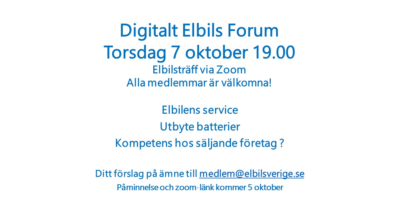 DigitaltElbilsForum rullar på – skicka in dina frågor!