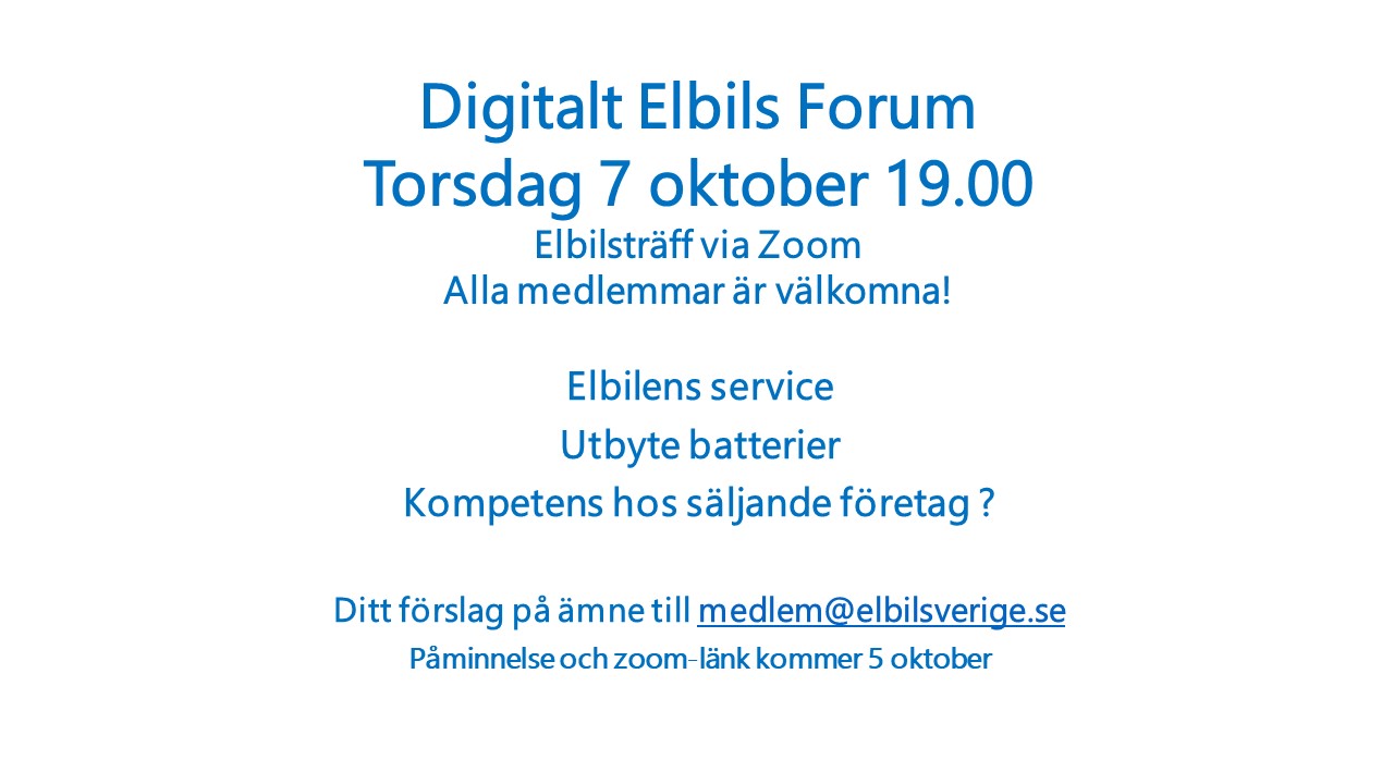 DigitaltElbilsForum rullar på – skicka in dina frågor!