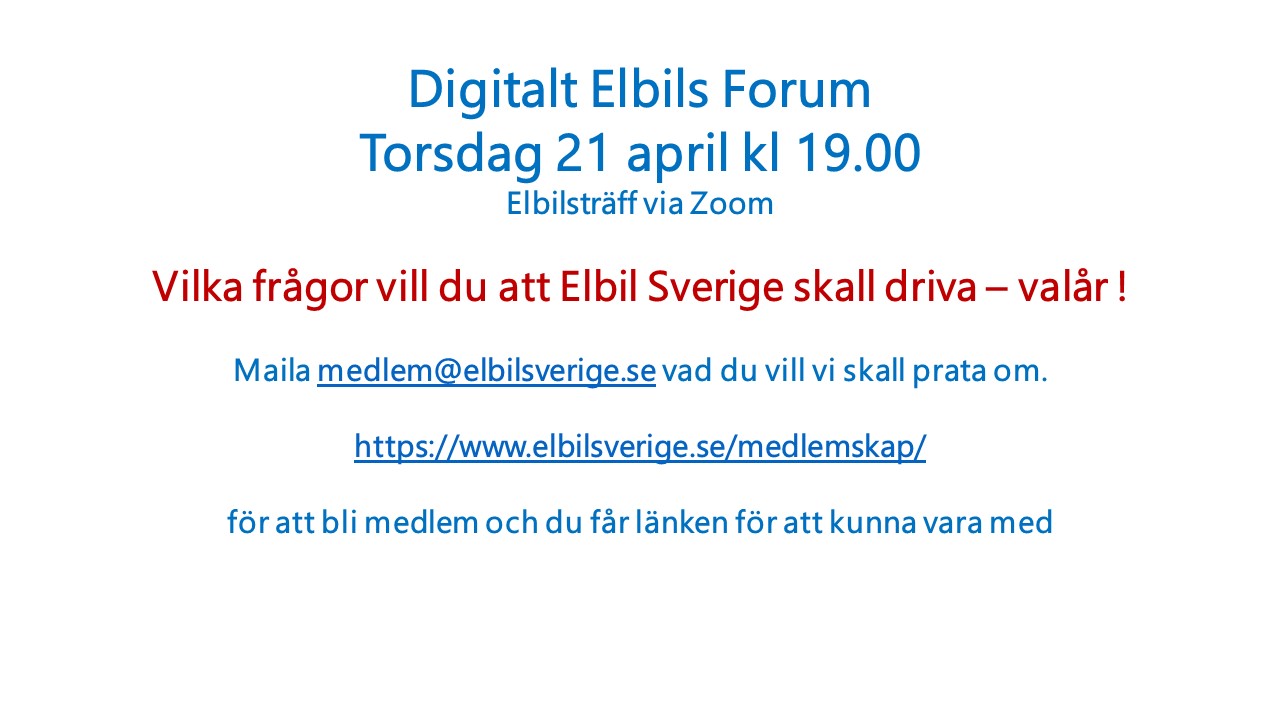 DigitalsElbilsForum – webinar med de frågor om elbil som du vill ställa