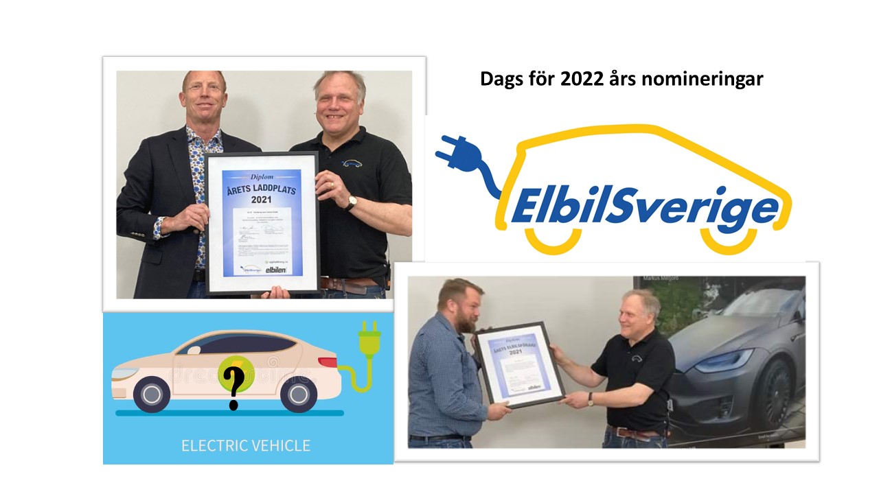 Nominera till Elbil Sveriges priser 2022 – premiär för begagnad elbil