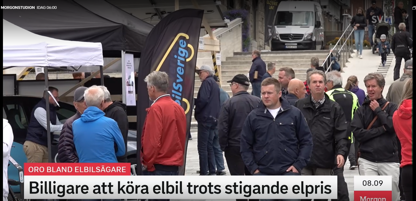 Om elbilar i SVT Morgonstudion