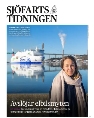 Nio myter om elbilsbränder – artikel Sjöfartstidningen